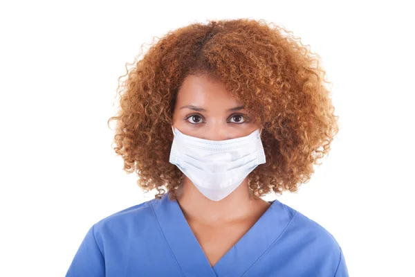 Afrikanisch-amerikanische Krankenschwester mit Maske - Schwarze — Stockfoto