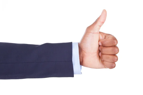 African American hand making thumbs up sign - Black people — Stock Photo, Image