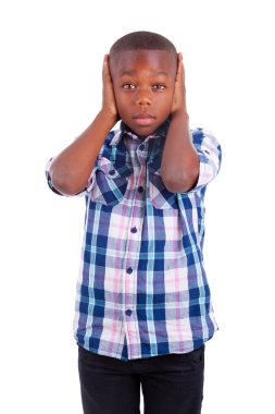 Afro-Amerikan çocuk kulakları - siyah insanlar gizleme