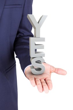 3d kelime elinde tutan adam iş palm