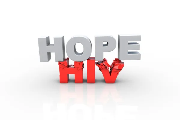 3D metin HIV metin kırma umut - HIV kavramı kavga — Stok fotoğraf