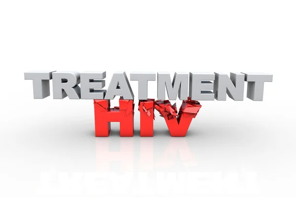 3d treatment text breaking HIV text - Fight HIV concept — Stock Photo, Image