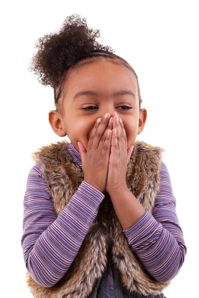 Portret van een Afrikaanse Amerikaanse kleine meisje - zwarte mensen — Stockfoto