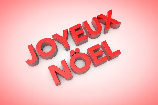 3D datorgenererad joyeux noel text — Stockfoto
