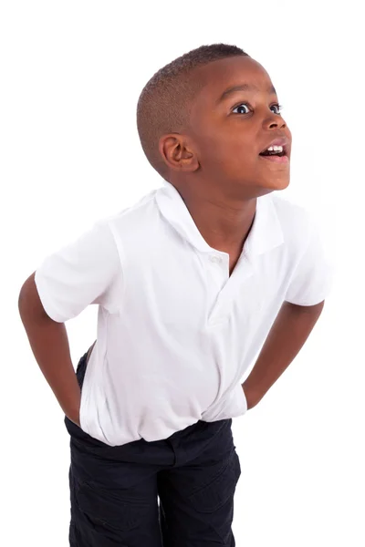 可爱的非洲裔美国小男孩--黑人们的肖像 — 图库照片