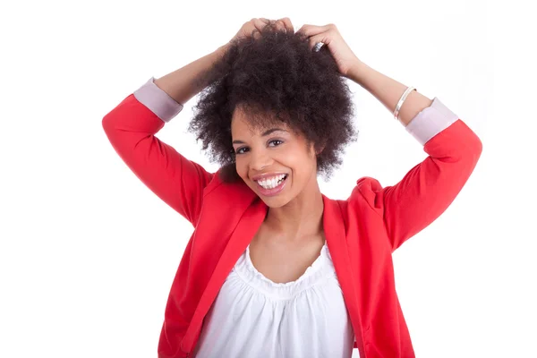 Retrato de uma bela mulher afro-americana — Fotografia de Stock