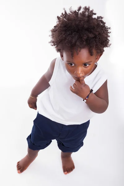 Outdoor Portret van een beetje Afro-Amerikaanse jongen - black - chil — Stockfoto