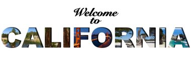 Welcome to California text picture collage clipart