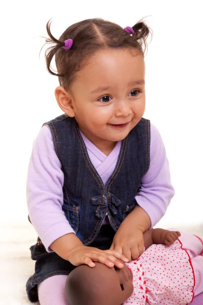 かわいい小さなアフリカ系アメリカ人の赤ちゃん女の子黒人々 — ストック写真