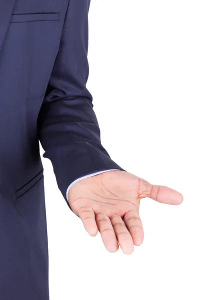 African american business man showing open hand palm- Black peop — Stock Photo, Image