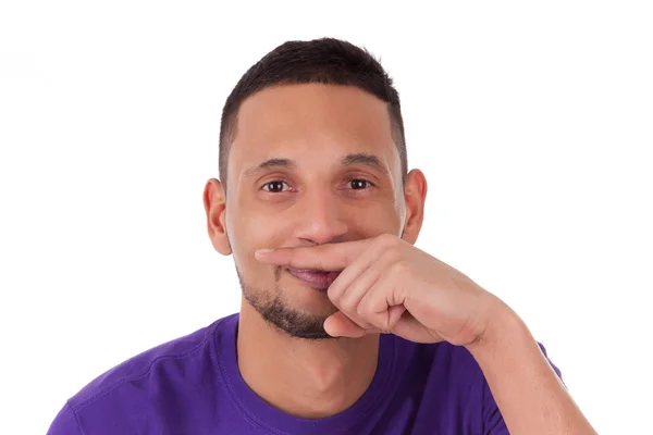 Close up portrait of a young african american man- Black people — Stock Photo, Image