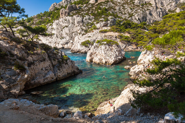 Calanques near Marseille and Cassis in south of France