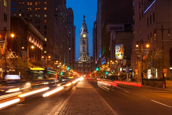 Philadelphia streets by night - Pennsylvania - USA — Stock Photo, Image