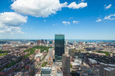 boston manzarası - massachusetts - ABD havadan görünümü