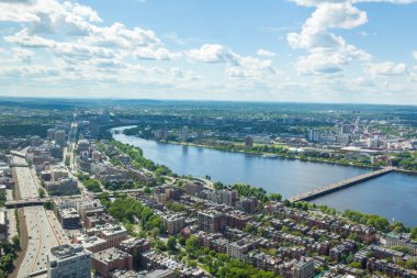 boston manzarası - massachusetts - ABD havadan görünümü