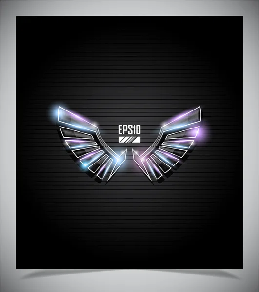 Abstraction dark background with wings. — Stock Vector