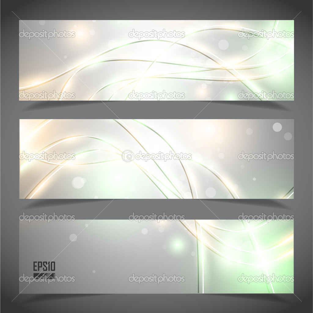 Smooth colorful abstract techno banners