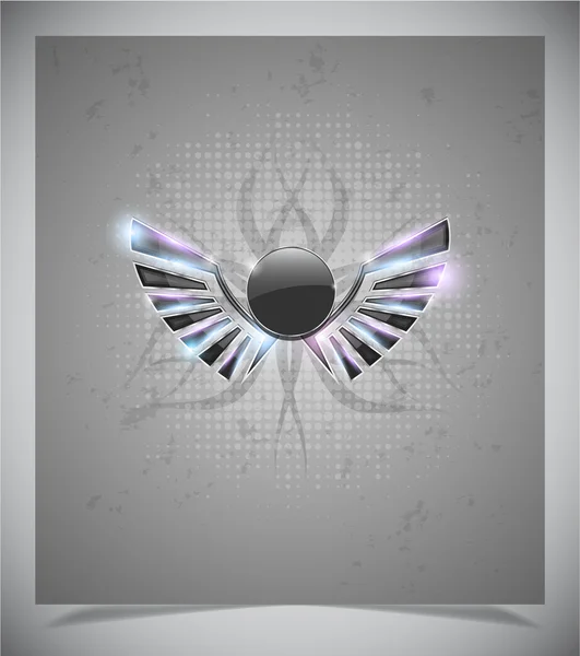 Fondo gris abstracción con wings.vector — Vector de stock