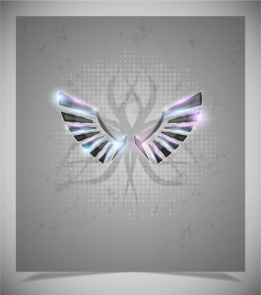 Abstraction grey background with wings.vector — Stock Vector