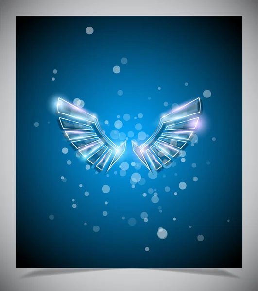 Abstract blue background with glass wings. — Stock Vector