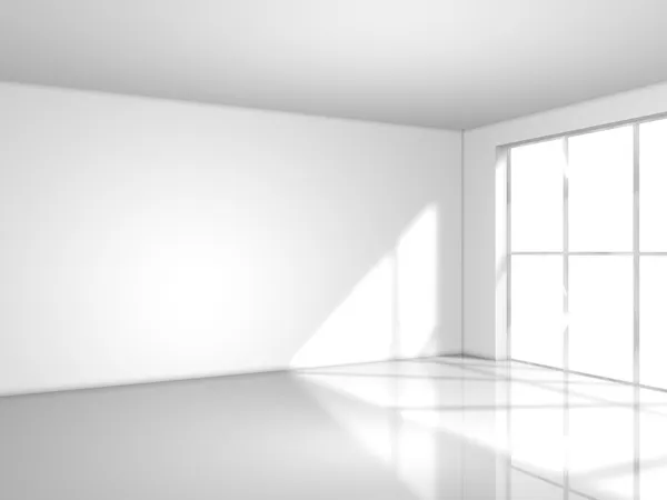 Helles weißes Zimmer mit Fenster — Stockfoto