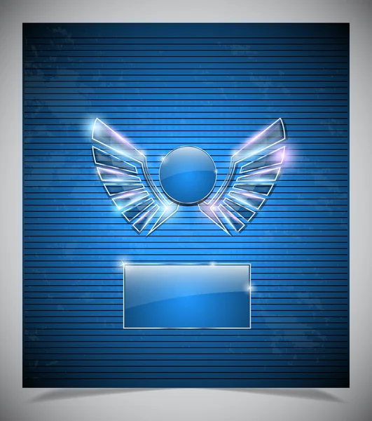 Abstraction blue background with wings. — Stock Vector