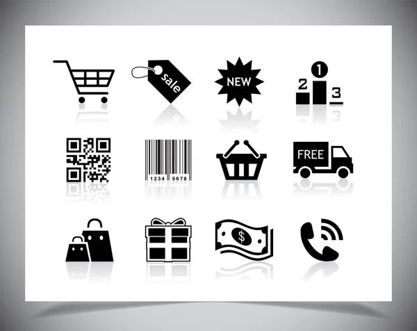 Icônes shopping — Image vectorielle