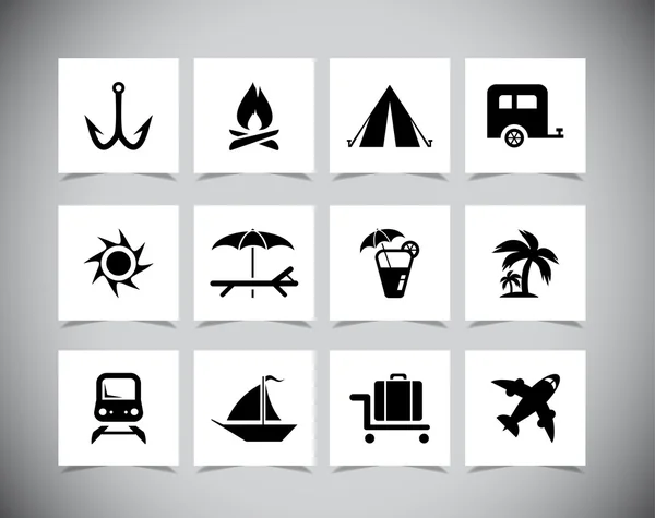 Vector vacation Icons — Stock Vector