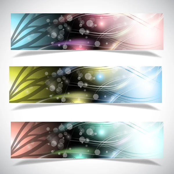 Coleção de banners abstratos brilhantes . — Vetor de Stock