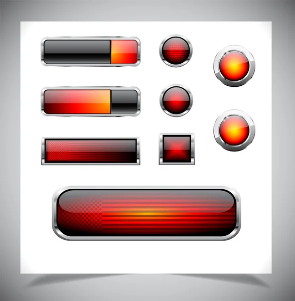 Set di bottoni in plastica a colori per web . — Vettoriale Stock