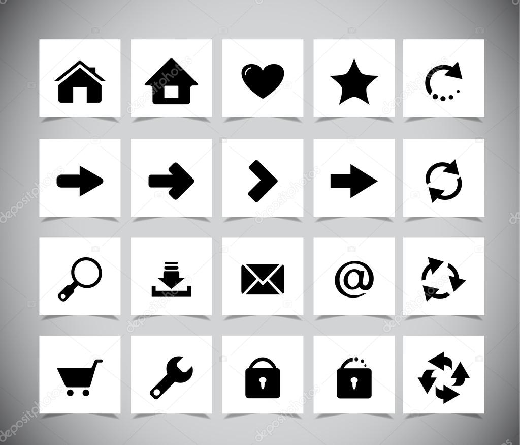 Black icons for web