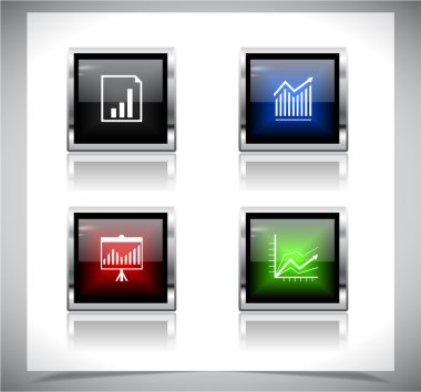 metal web düğmeleri. vektör eps10.