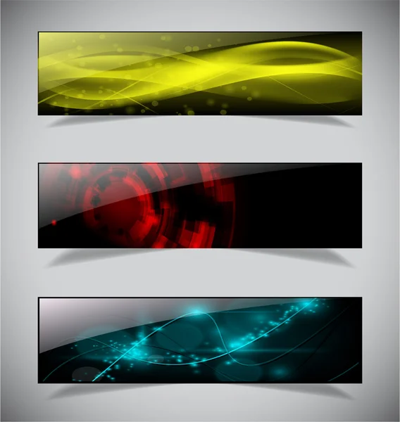 Coleção de banners abstratos brilhantes . — Vetor de Stock