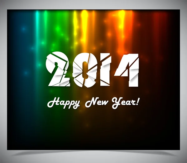 Feliz año nuevo 2014 Diseño de texto . — Vector de stock