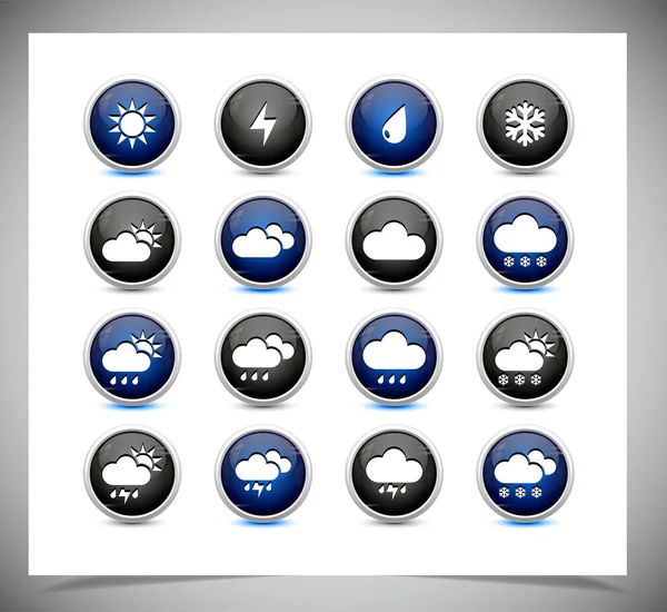 Set of color weather buttons. — Stock Vector