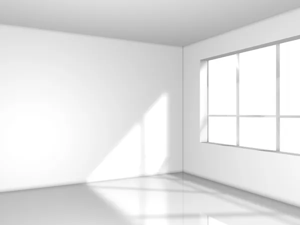 Chambre blanche claire avec fenêtre — Photo