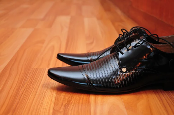 Shoes black masculine Royalty Free Stock Photos