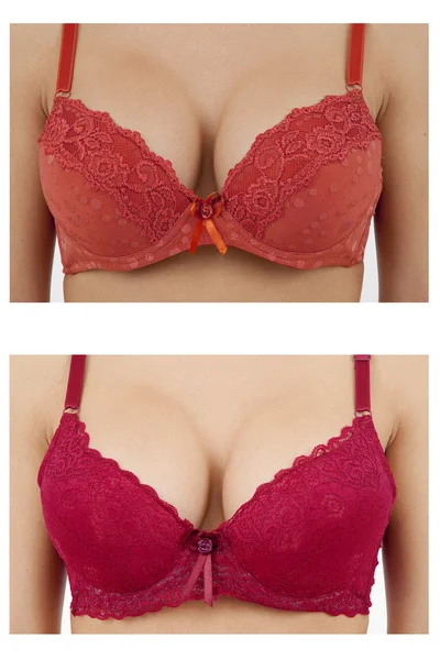 Breast in bra — Stock Photo, Image