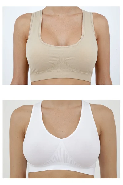 Breast in bra — Stock Photo, Image