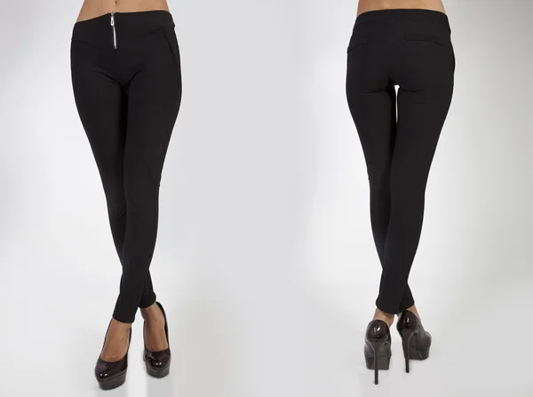 Jolies femmes en leggings de la peau — Photo