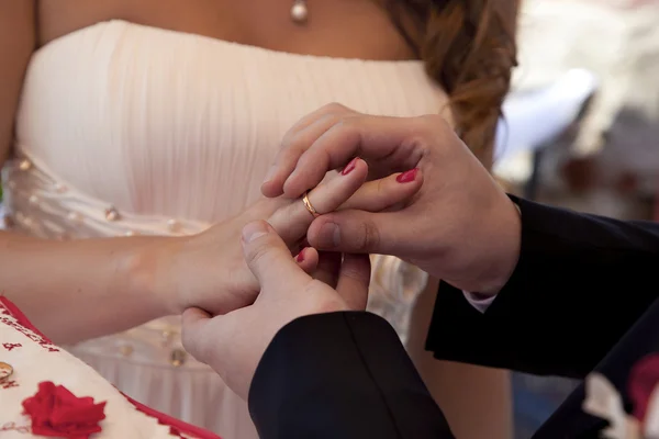 Hands of newlyweds — Stock Photo, Image