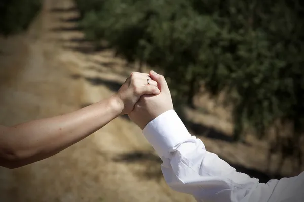 Hands of newlyweds — Stock Photo, Image