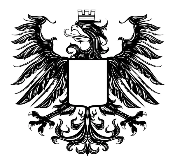 Heraldische stijl eagle geïsoleerd op wit — Stockvector