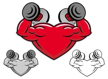 güçlü kalp dumbbells ile