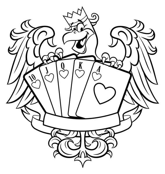 Royal flush águila — Vector de stock