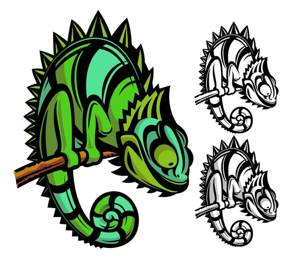 Chameleon cartoon character — Stock Vector