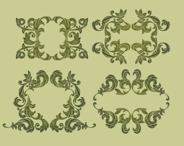 Éléments de design floral — Image vectorielle