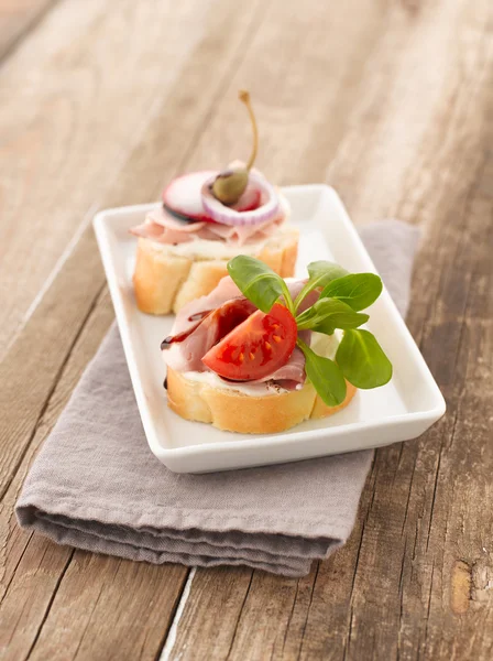 Turkey Ham Canapes — Stock Photo, Image