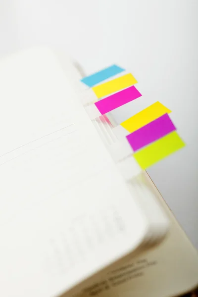 Notebook with bookmark and notepad — Stock Photo, Image