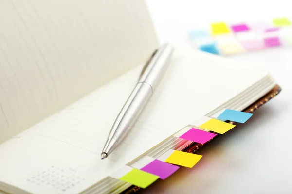 Notebook with bookmark and notepad — Stock Photo, Image